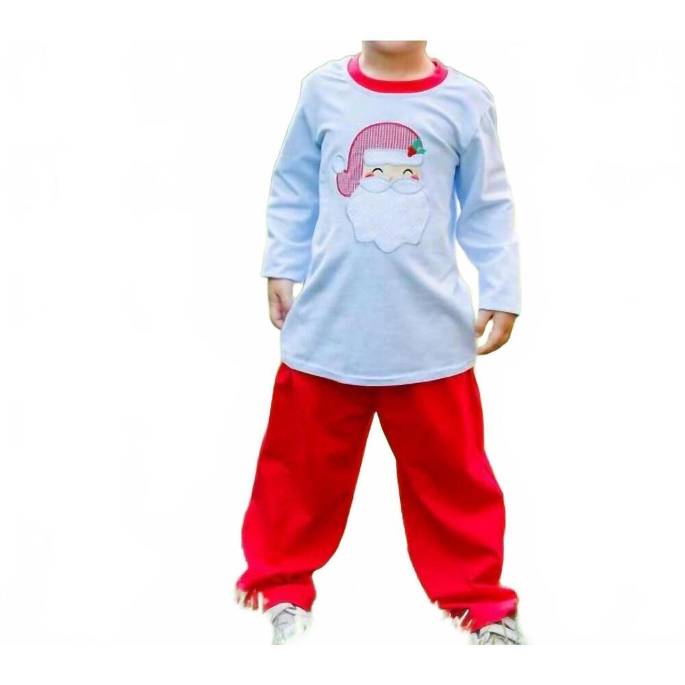 NEW JELLYBEAN ho ho ho pants set in light blue/ red